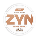ZYN Espressino nicotine pouches packaging on a white background